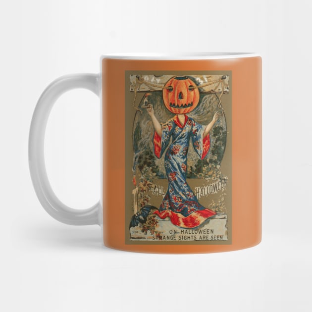 Vintage Look for Halloween - Lady Pumpkin Head by numpdog